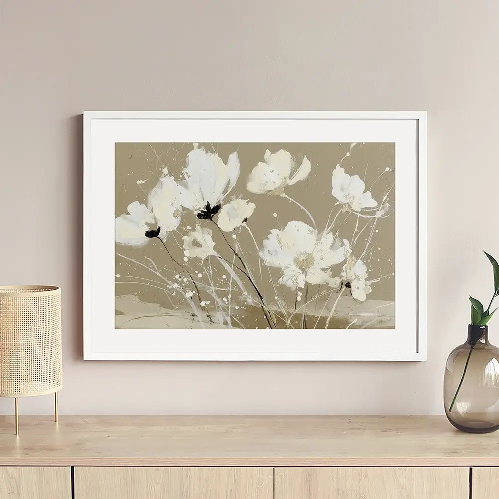 Ivory Petal Scatter Framed Art Print Ivory Petal Scatter Framed Art Print wall art product Chromatic Storm Studio