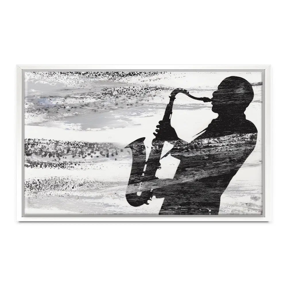 Jazz Silhouette Canvas Print Jazz Silhouette Canvas Print wall art product Chromatic Storm Studio