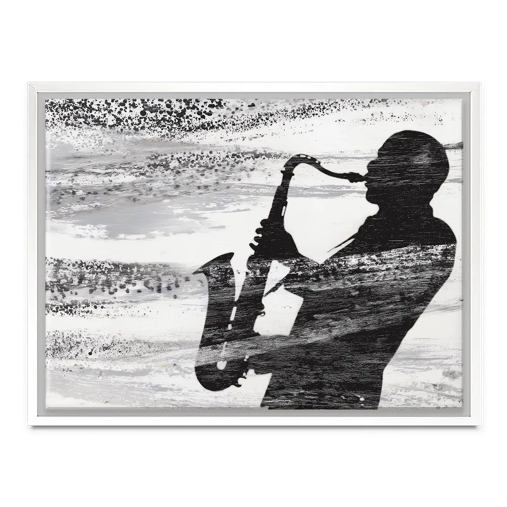 Jazz Silhouette Canvas Print Jazz Silhouette Canvas Print wall art product Chromatic Storm Studio