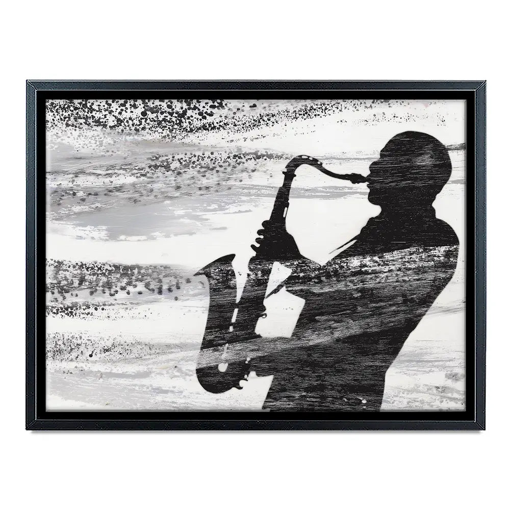 Jazz Silhouette Canvas Print Jazz Silhouette Canvas Print wall art product Chromatic Storm Studio