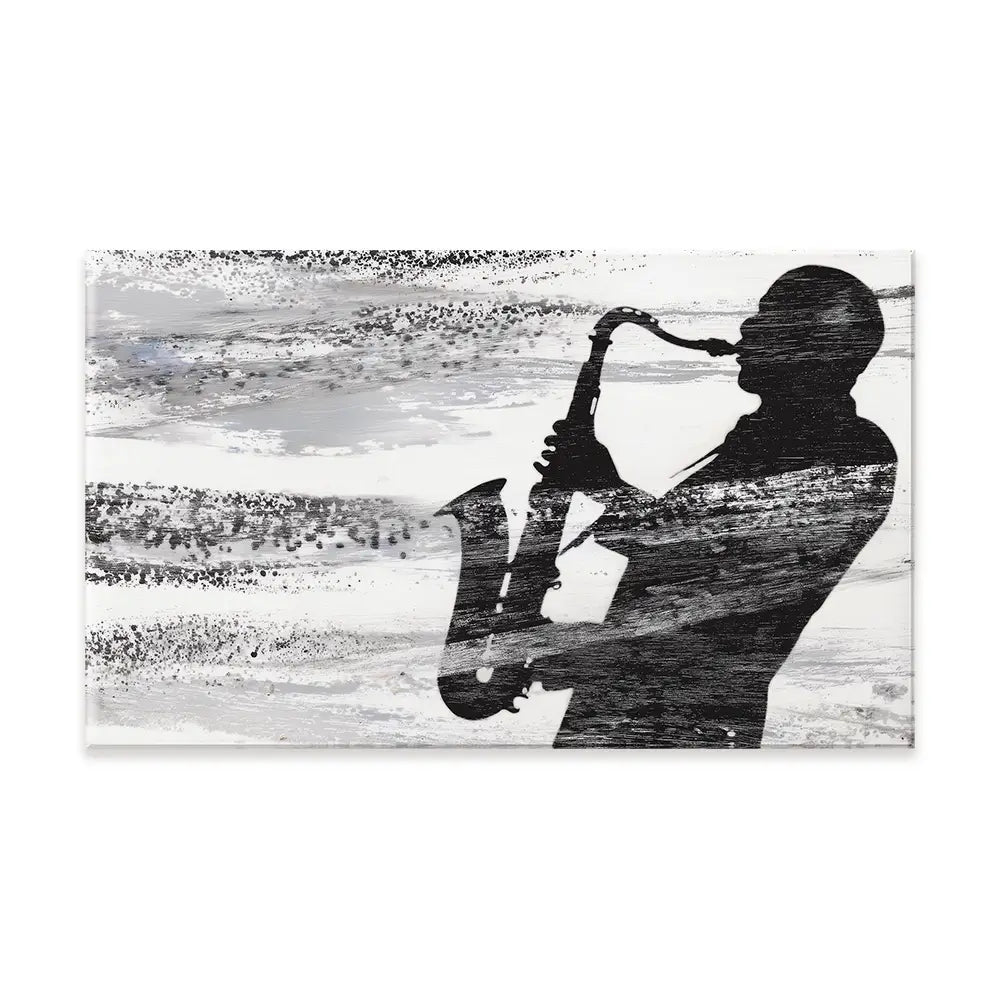 Jazz Silhouette Canvas Print Jazz Silhouette Canvas Print wall art product Chromatic Storm Studio