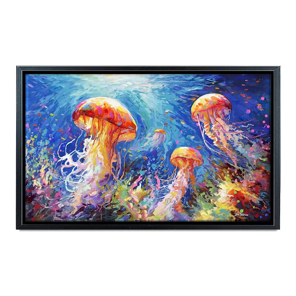 Jellyfish Serenade Canvas Print Jellyfish Serenade Canvas Print wall art product Leon Devenice