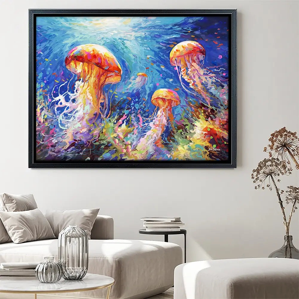 Jellyfish Serenade Canvas Print Jellyfish Serenade Canvas Print wall art product Leon Devenice