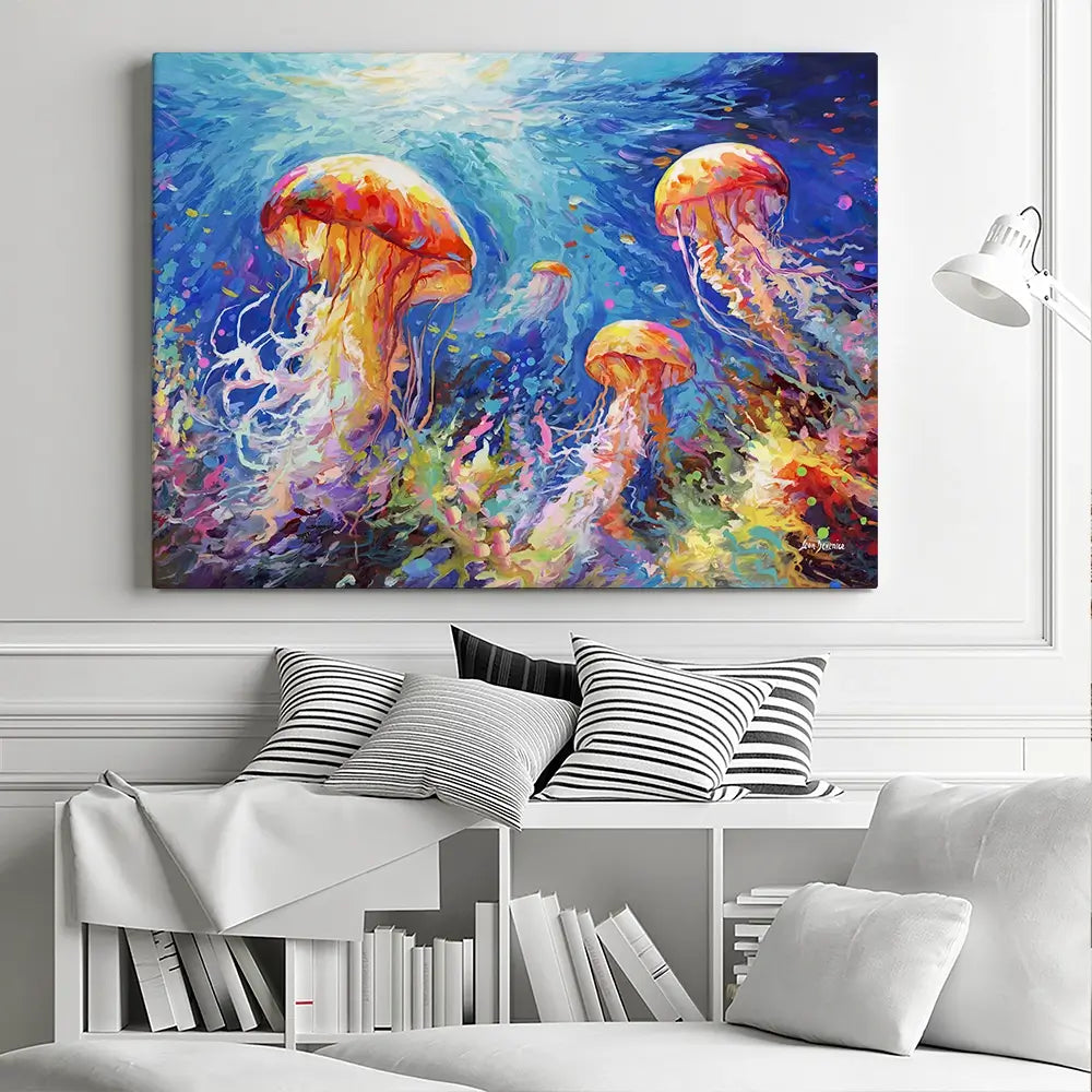 Jellyfish Serenade Canvas Print Jellyfish Serenade Canvas Print wall art product Leon Devenice