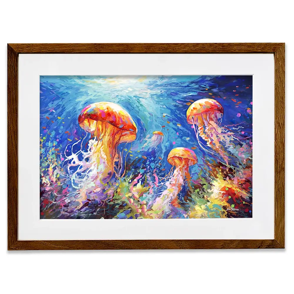 Jellyfish Serenade Framed Art Print Jellyfish Serenade Framed Art Print wall art product Leon Devenice