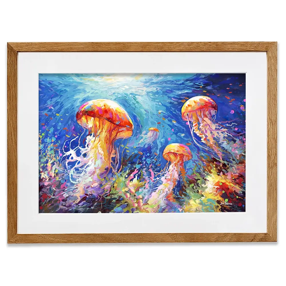 Jellyfish Serenade Framed Art Print Jellyfish Serenade Framed Art Print wall art product Leon Devenice