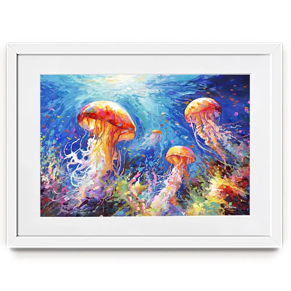 Jellyfish Serenade Framed Art Print Jellyfish Serenade Framed Art Print wall art product Leon Devenice