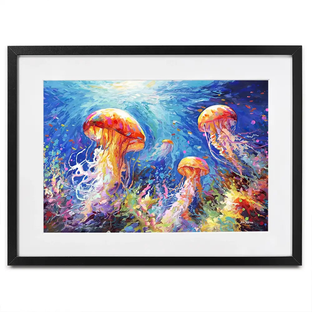 Jellyfish Serenade Framed Art Print Jellyfish Serenade Framed Art Print wall art product Leon Devenice