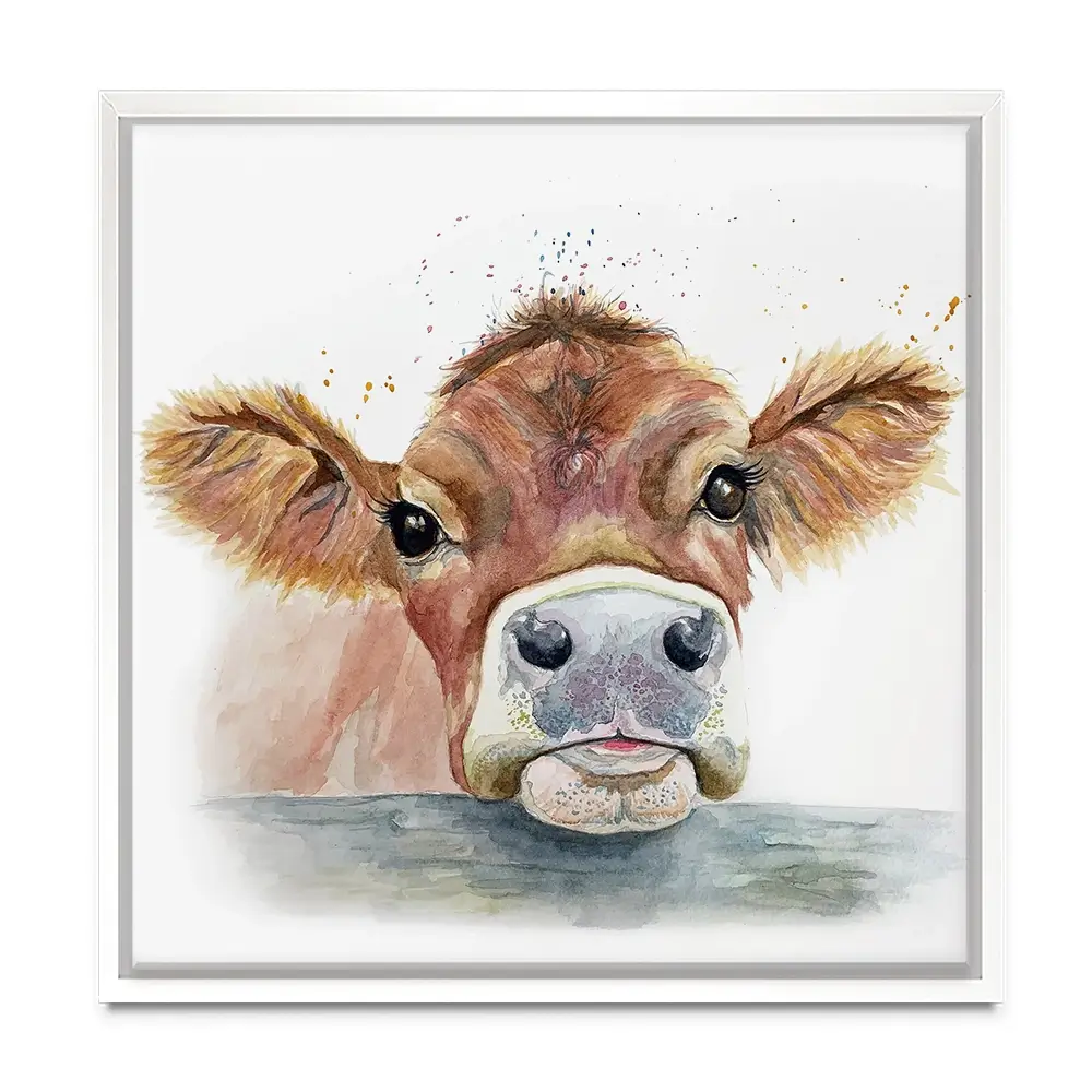 Jersey Cow Square Canvas Print Jersey Cow Square Canvas Print wall art product Karen Sutton