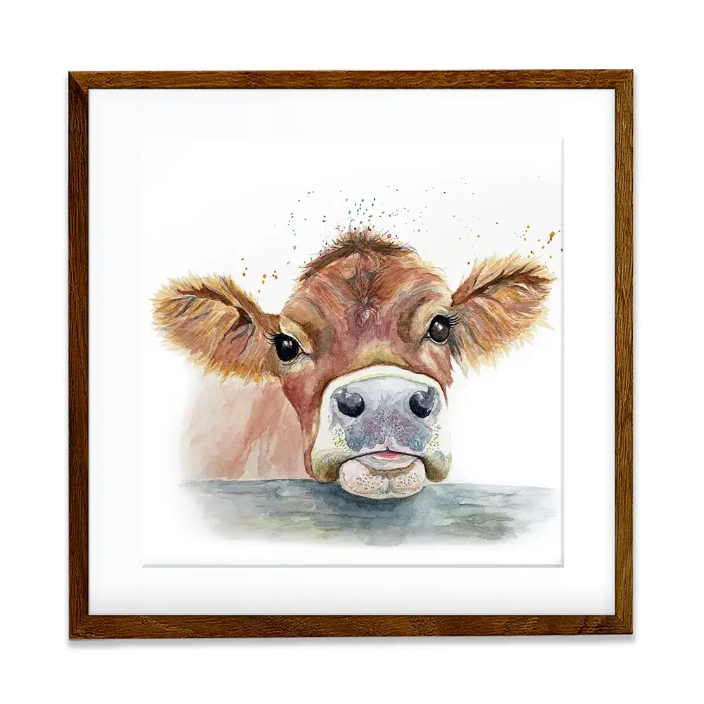 Jersey Cow Square Framed Art Print Jersey Cow Square Framed Art Print wall art product Karen Sutton