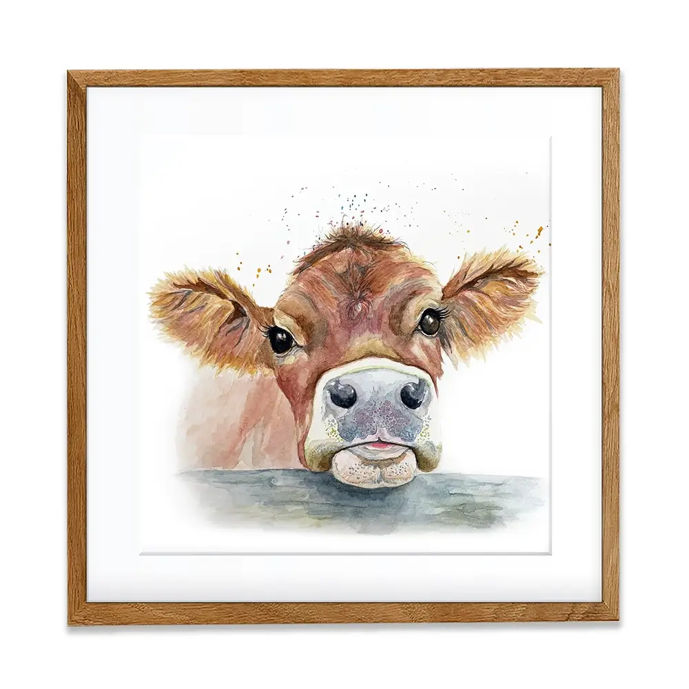 Jersey Cow Square Framed Art Print Jersey Cow Square Framed Art Print wall art product Karen Sutton