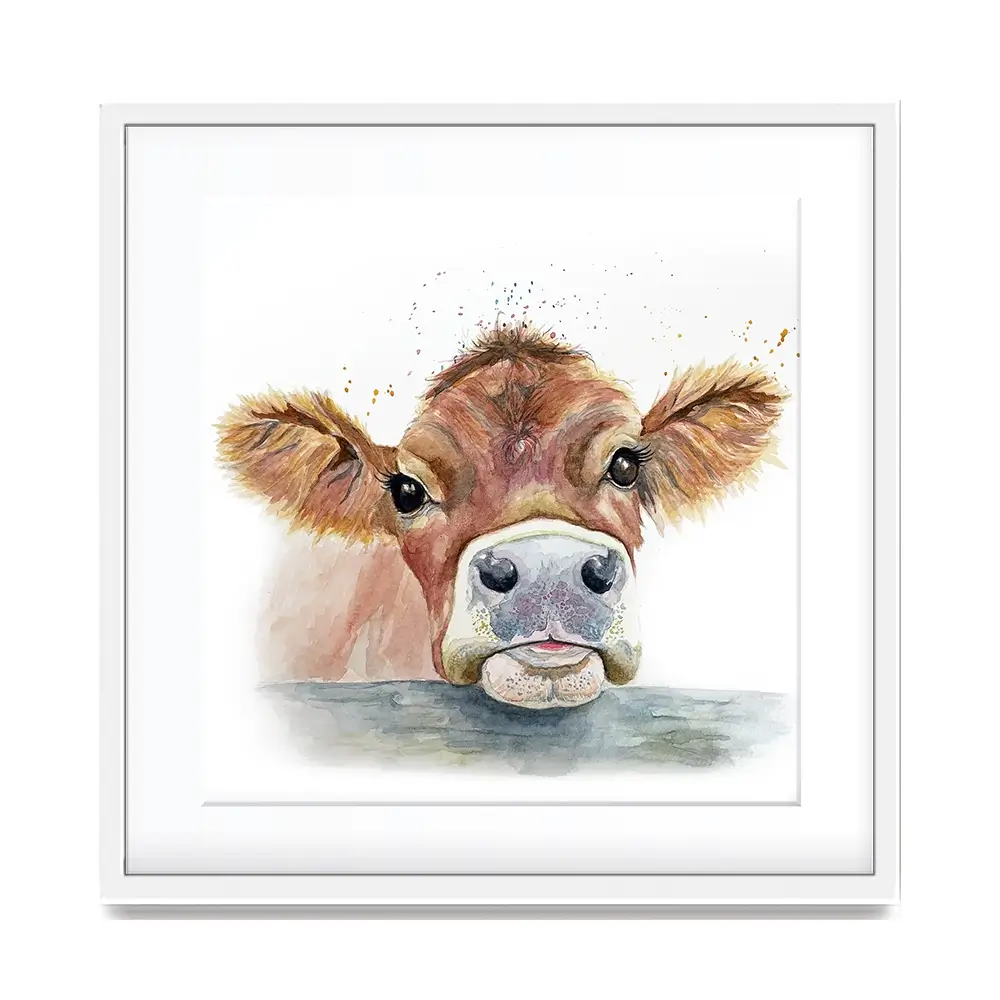Jersey Cow Square Framed Art Print Jersey Cow Square Framed Art Print wall art product Karen Sutton