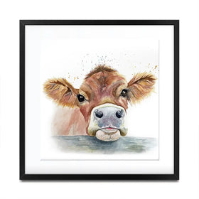 Jersey Cow Square Framed Art Print Jersey Cow Square Framed Art Print wall art product Karen Sutton