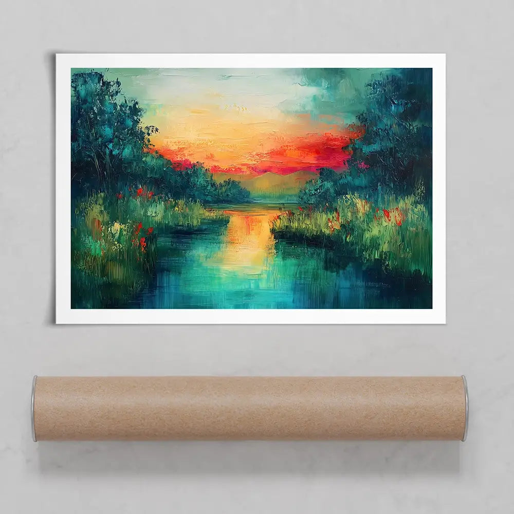 Jewel Tone Lake Art Print Jewel Tone Lake Art Print wall art product Gina Kelly - Independent