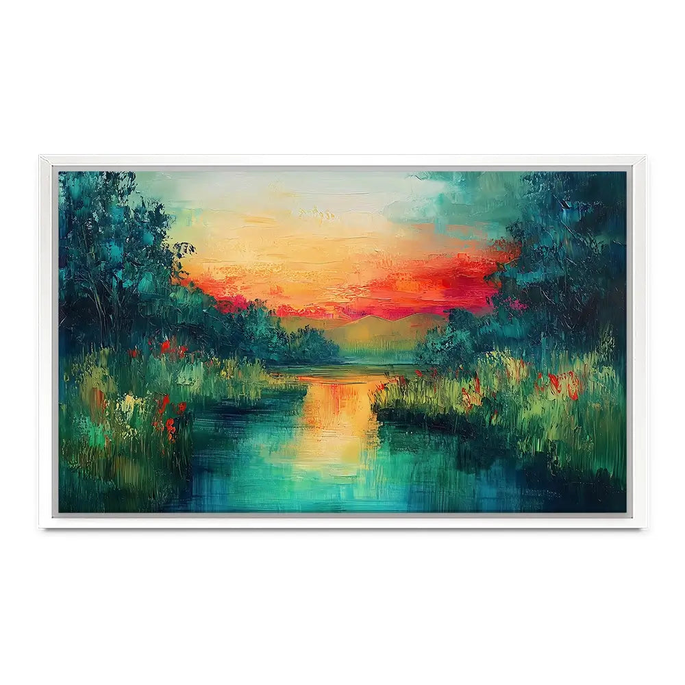 Jewel Tone Lake Canvas Print Jewel Tone Lake Canvas Print wall art product Gina Kelly - Independent