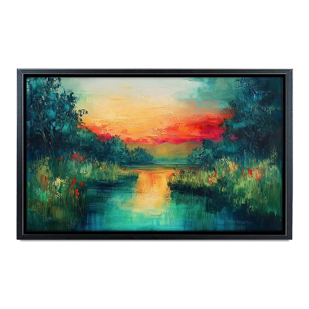 Jewel Tone Lake Canvas Print Jewel Tone Lake Canvas Print wall art product Gina Kelly - Independent