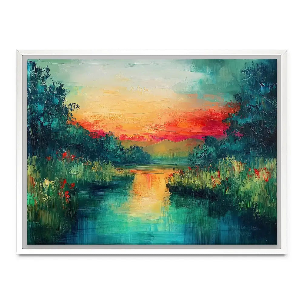 Jewel Tone Lake Canvas Print Jewel Tone Lake Canvas Print wall art product Gina Kelly - Independent
