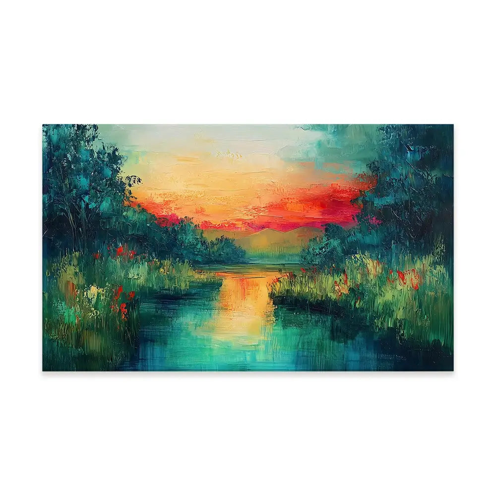 Jewel Tone Lake Canvas Print Jewel Tone Lake Canvas Print wall art product Gina Kelly - Independent