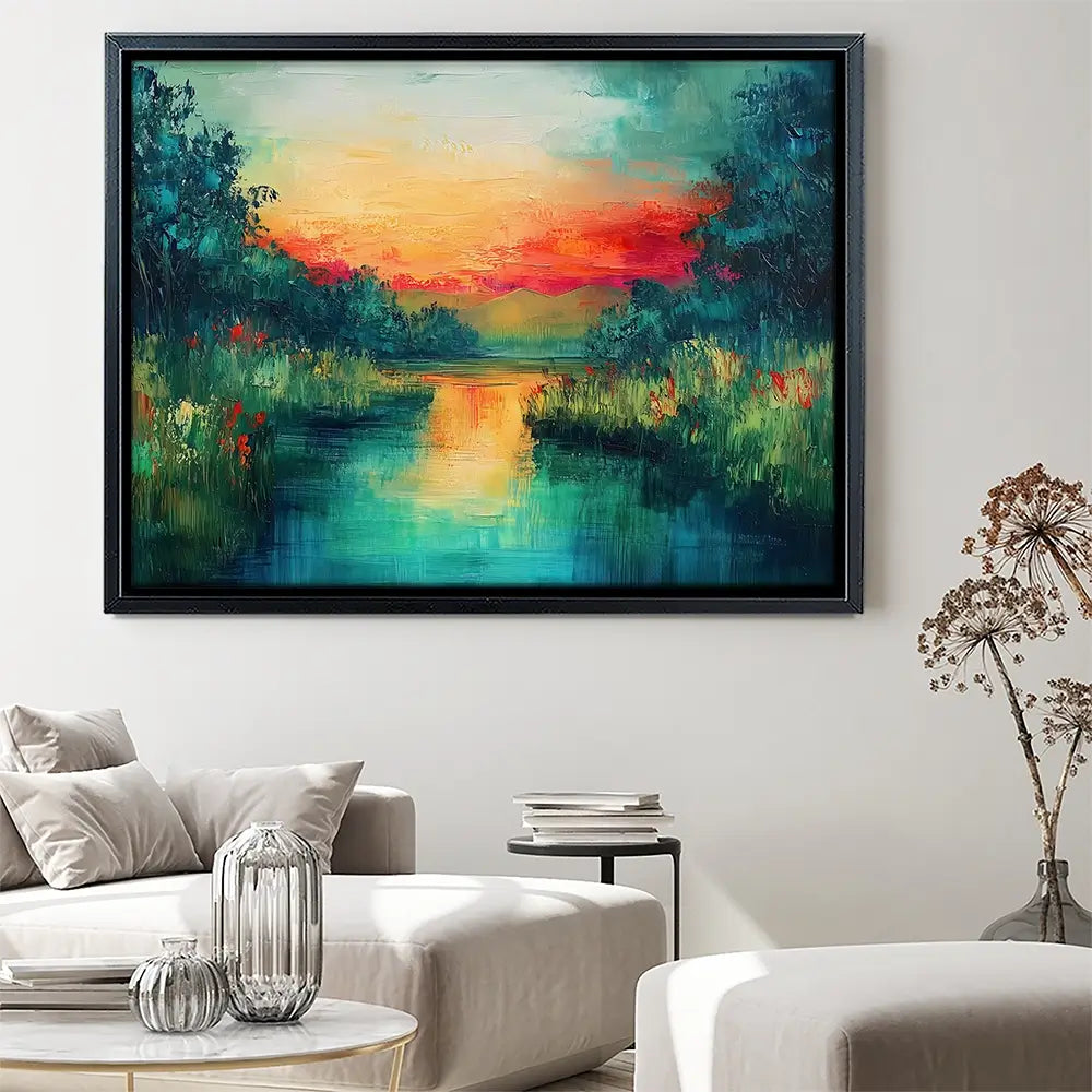 Jewel Tone Lake Canvas Print Jewel Tone Lake Canvas Print wall art product Gina Kelly - Independent