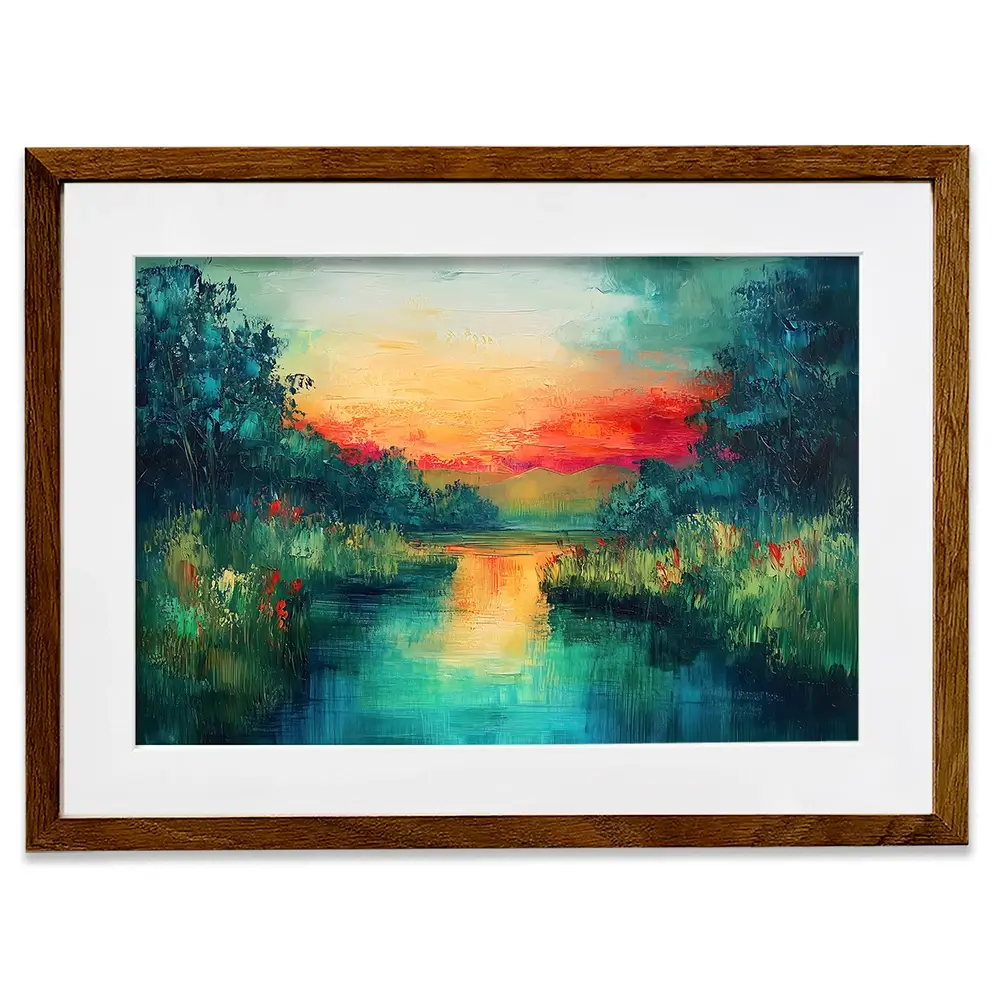 Jewel Tone Lake Framed Art Print Jewel Tone Lake Framed Art Print wall art product Gina Kelly - Independent