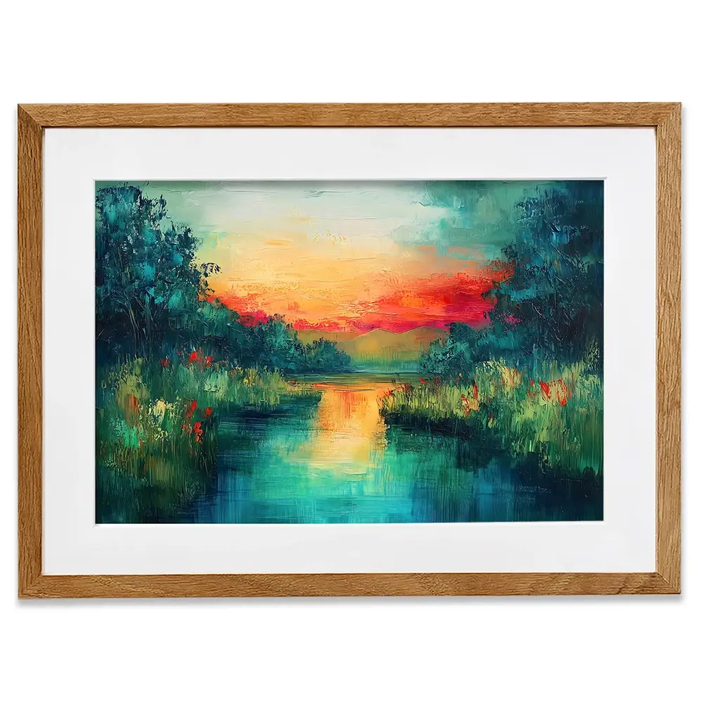 Jewel Tone Lake Framed Art Print Jewel Tone Lake Framed Art Print wall art product Gina Kelly - Independent