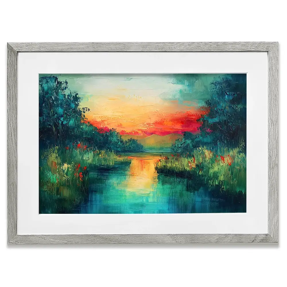 Jewel Tone Lake Framed Art Print Jewel Tone Lake Framed Art Print wall art product Gina Kelly - Independent