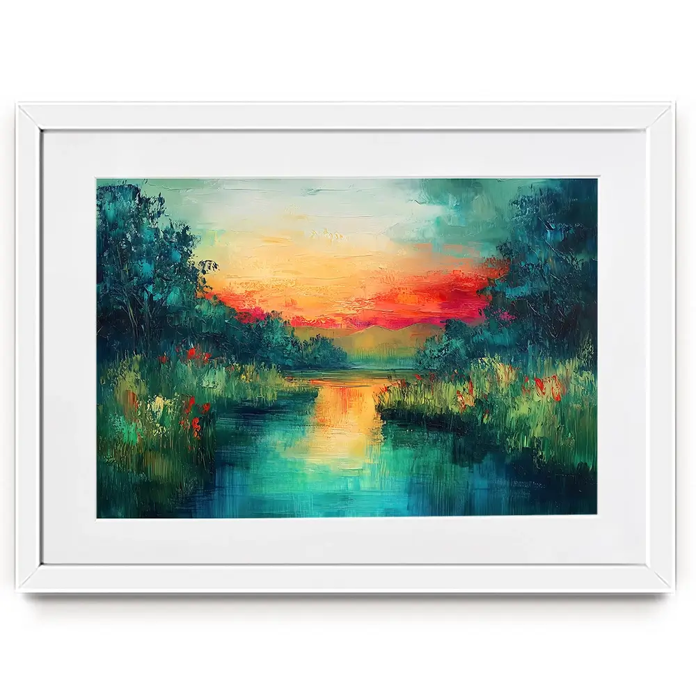 Jewel Tone Lake Framed Art Print Jewel Tone Lake Framed Art Print wall art product Gina Kelly - Independent