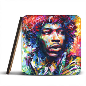 Jimi Hendrix Close Up Coaster Set Jimi Hendrix Close Up Coaster Set wall art product Leon Devenice