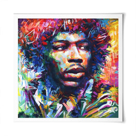 Jimi Hendrix Close Up Square Art Print Jimi Hendrix Close Up Square Art Print wall art product Leon Devenice