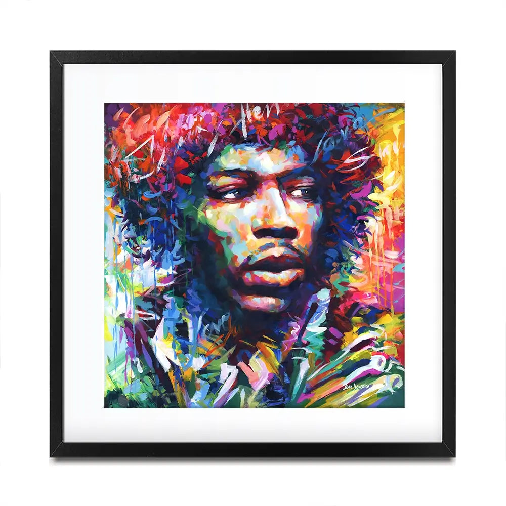 Jimi Hendrix Close Up Square Framed Art Print Jimi Hendrix Close Up Square Framed Art Print wall art product Leon Devenice