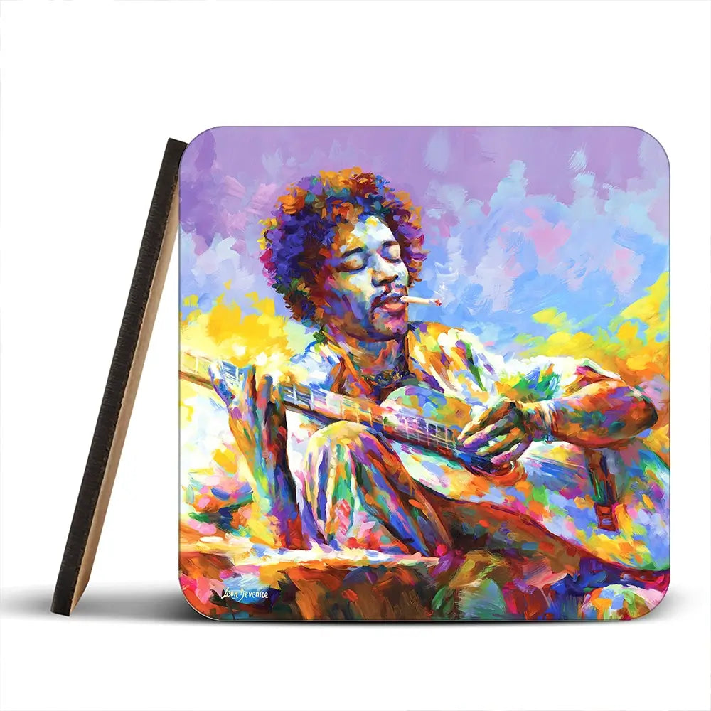 Jimi Hendrix Guitar Coaster Set Jimi Hendrix Guitar Coaster Set wall art product Leon Devenice