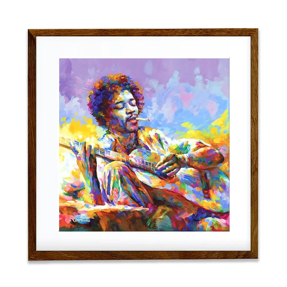 Jimi Hendrix Guitar Square Framed Art Print Jimi Hendrix Guitar Square Framed Art Print wall art product Leon Devenice