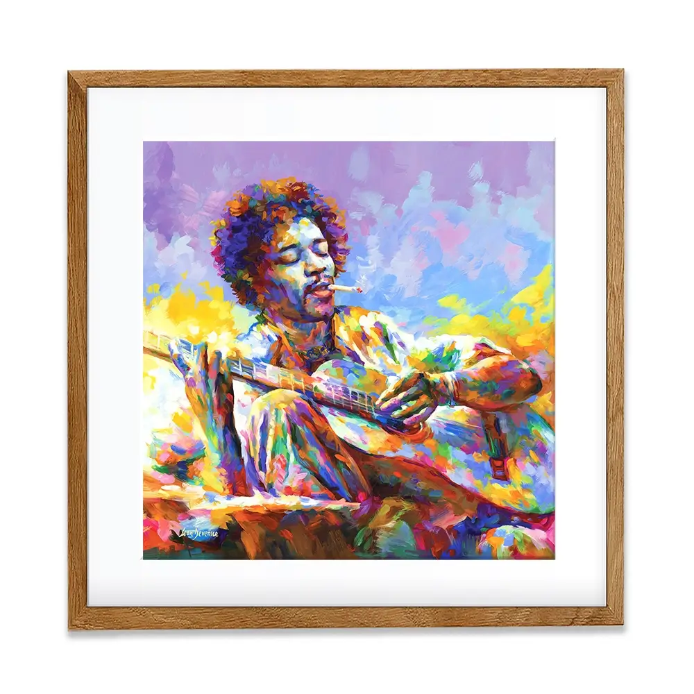 Jimi Hendrix Guitar Square Framed Art Print Jimi Hendrix Guitar Square Framed Art Print wall art product Leon Devenice