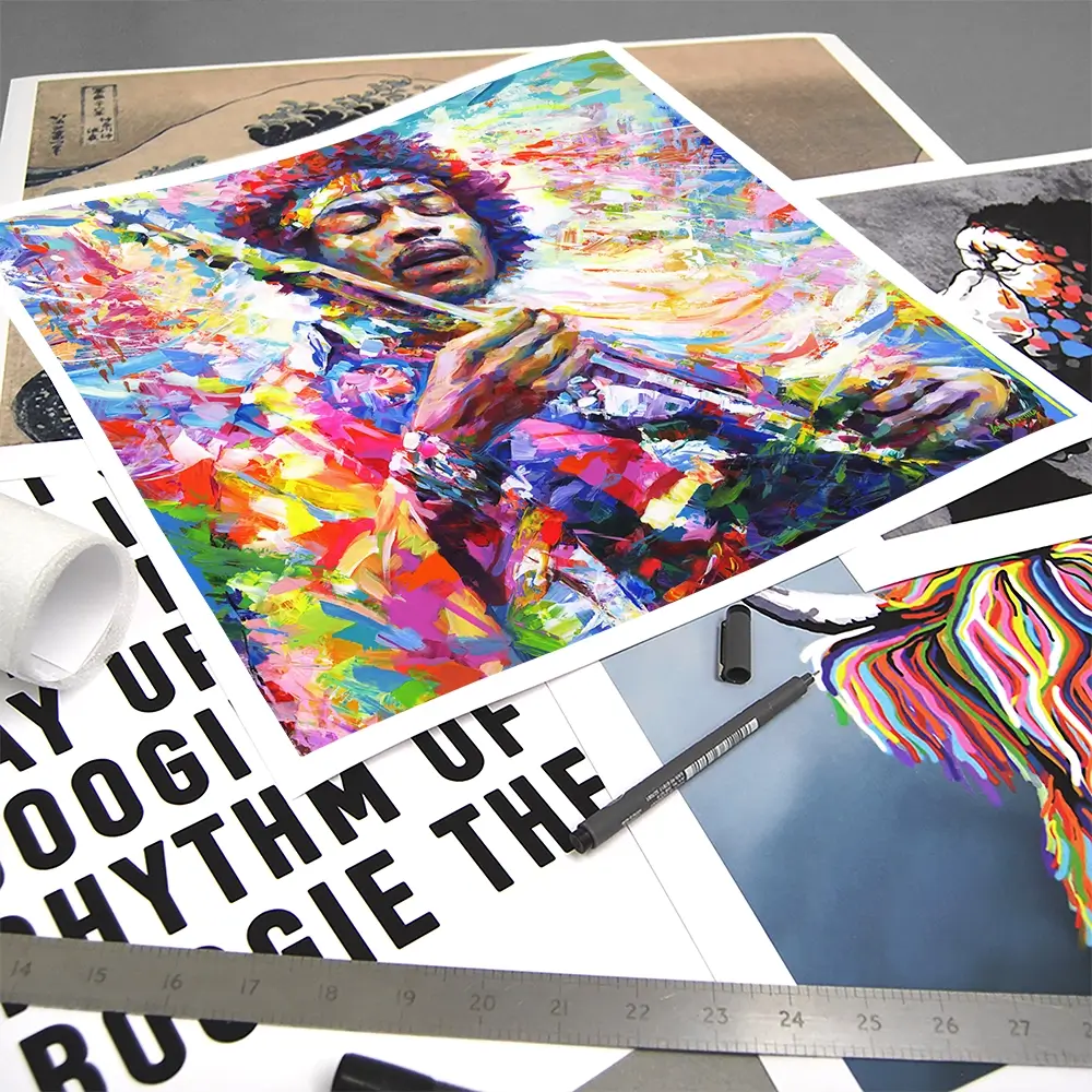 Jimi Hendrix Square Art Print Jimi Hendrix Square Art Print wall art product Leon Devenice