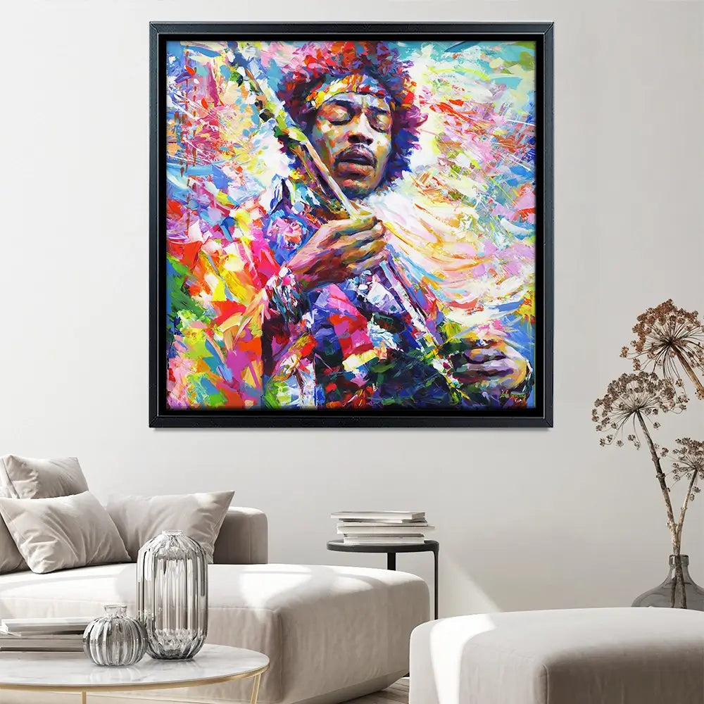 Jimi Hendrix Square Canvas Print Jimi Hendrix Square Canvas Print wall art product Leon Devenice