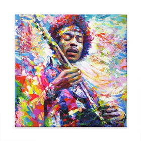 Jimi Hendrix Square Canvas Print Jimi Hendrix Square Canvas Print wall art product Leon Devenice