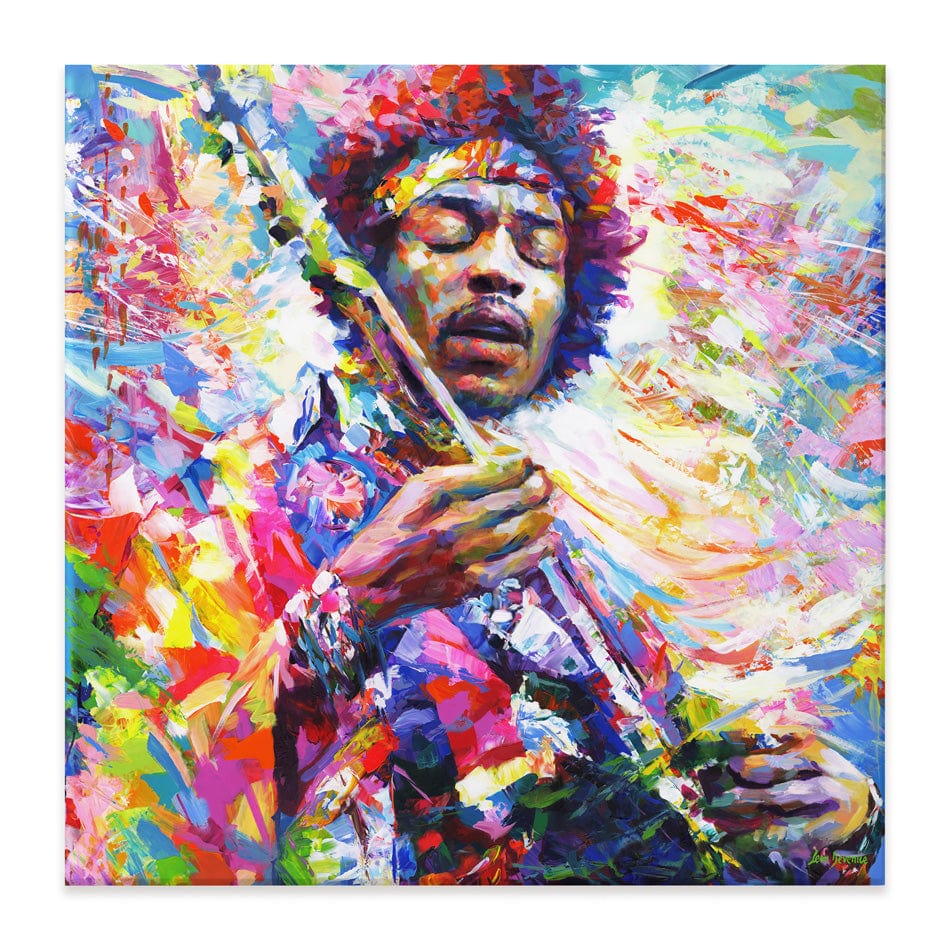 Jimi Hendrix Square Canvas Print wall art product Leon Devenice