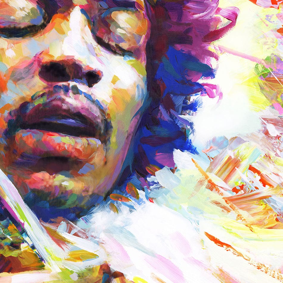 Jimi Hendrix Square Canvas Print wall art product Leon Devenice