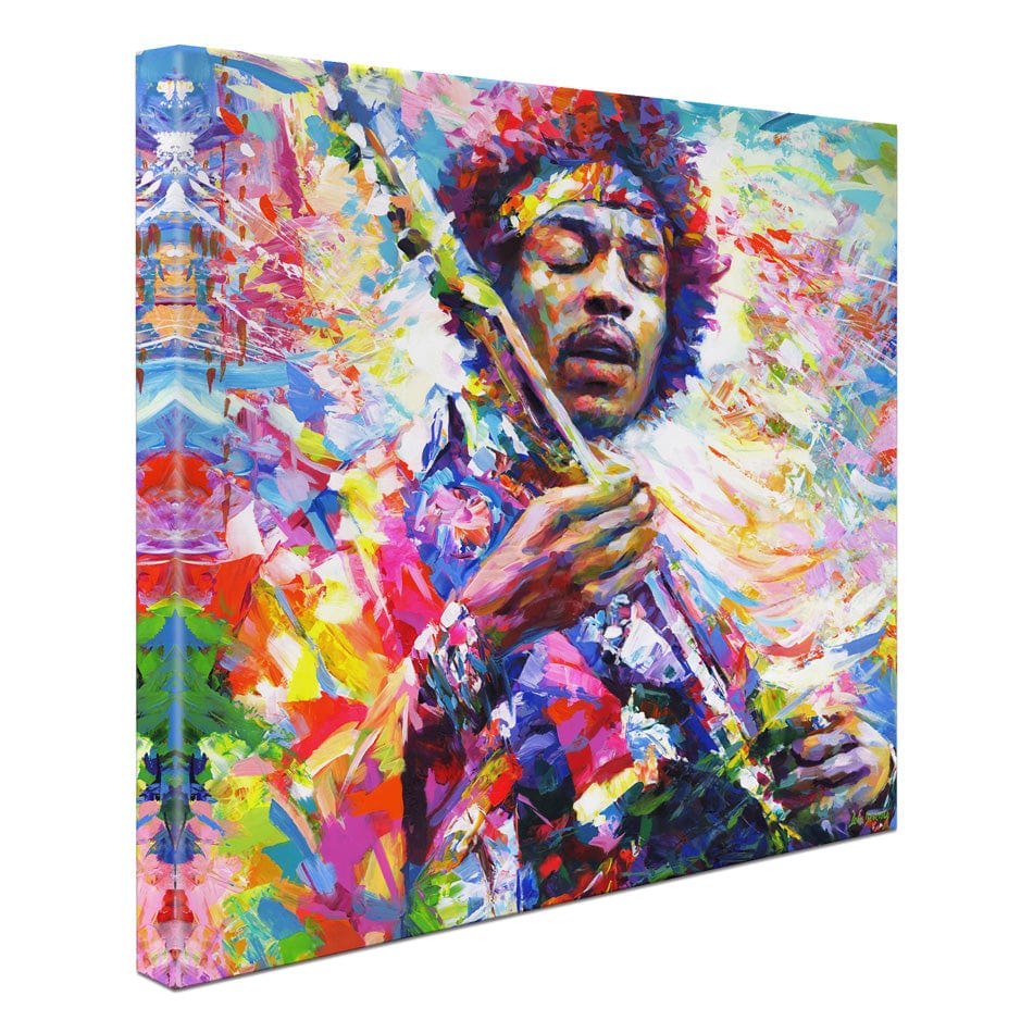 Jimi Hendrix Square Canvas Print wall art product Leon Devenice