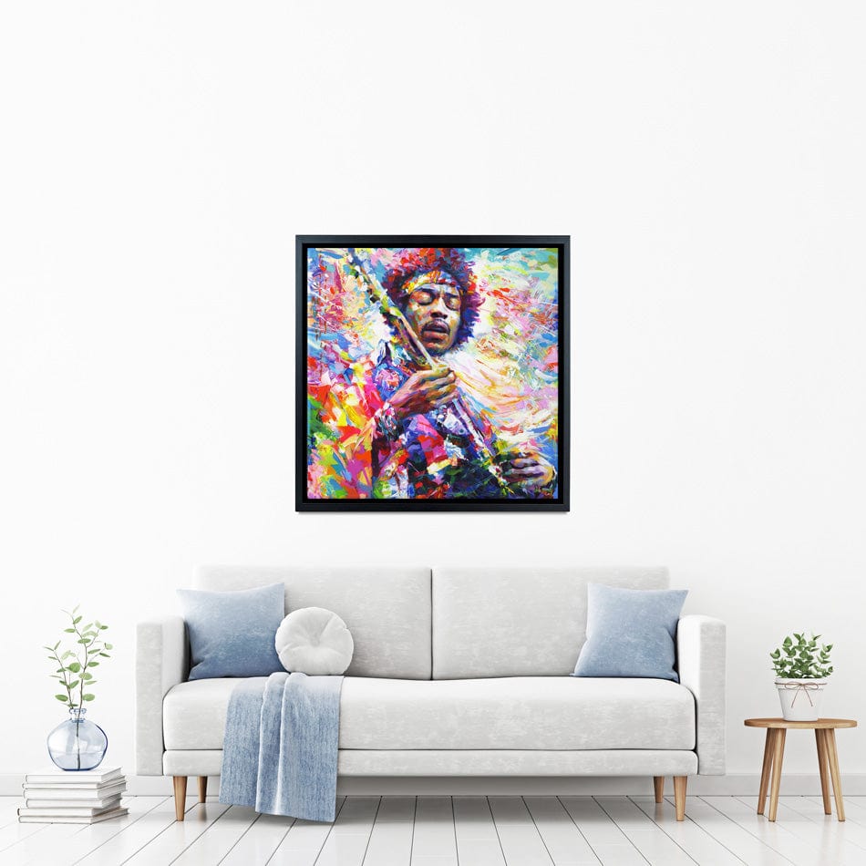 Jimi Hendrix Square Canvas Print wall art product Leon Devenice