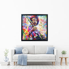 Jimi Hendrix Square Canvas Print wall art product Leon Devenice