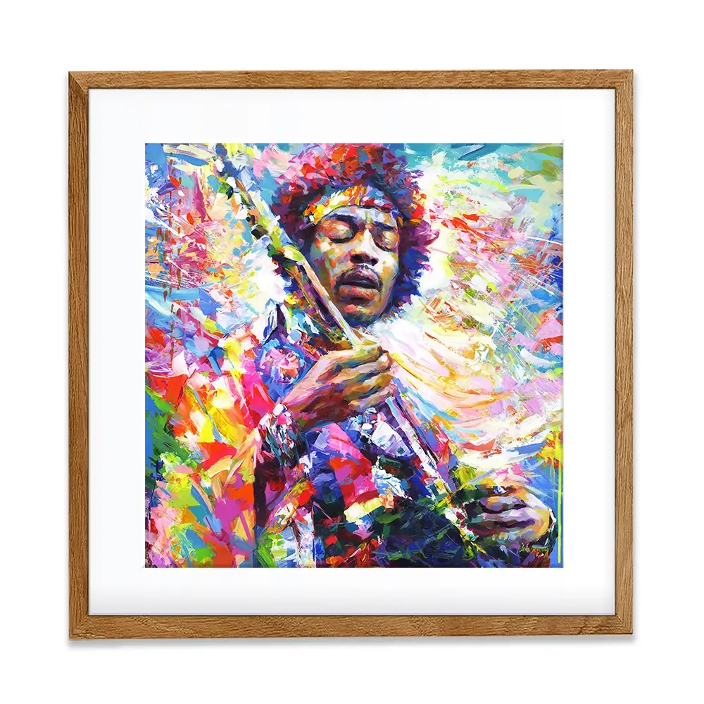 Jimi Hendrix Square Framed Art Print Jimi Hendrix Square Framed Art Print wall art product Leon Devenice