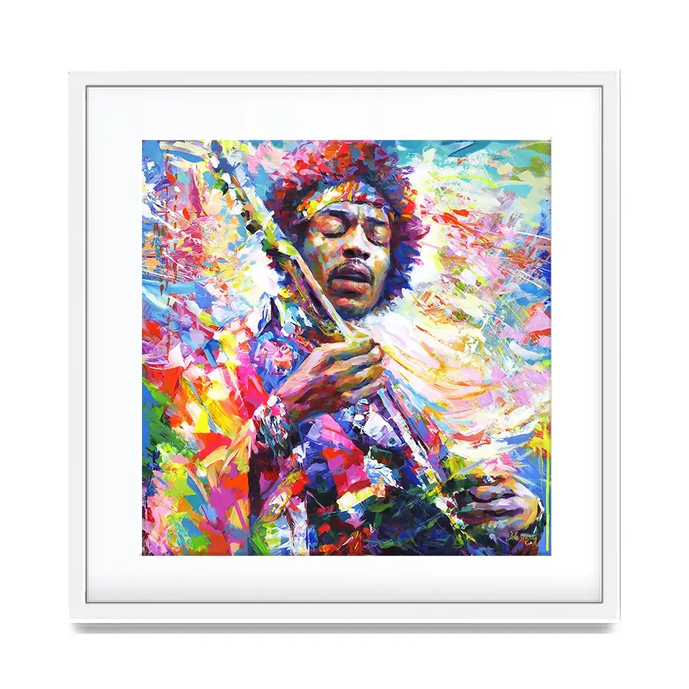 Jimi Hendrix Square Framed Art Print Jimi Hendrix Square Framed Art Print wall art product Leon Devenice