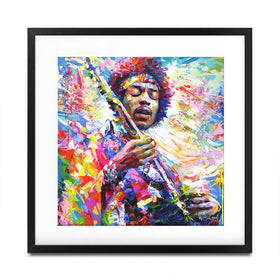 Jimi Hendrix Square Framed Art Print Jimi Hendrix Square Framed Art Print wall art product Leon Devenice