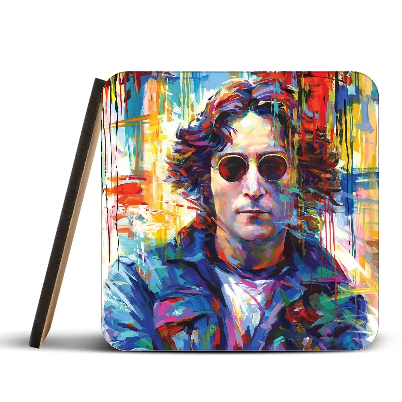 John Lennon Coaster Set Rainbow Soul Tree Coaster Set | Rainbow Soul Tree Art Coasters wall art product Leon Devenice
