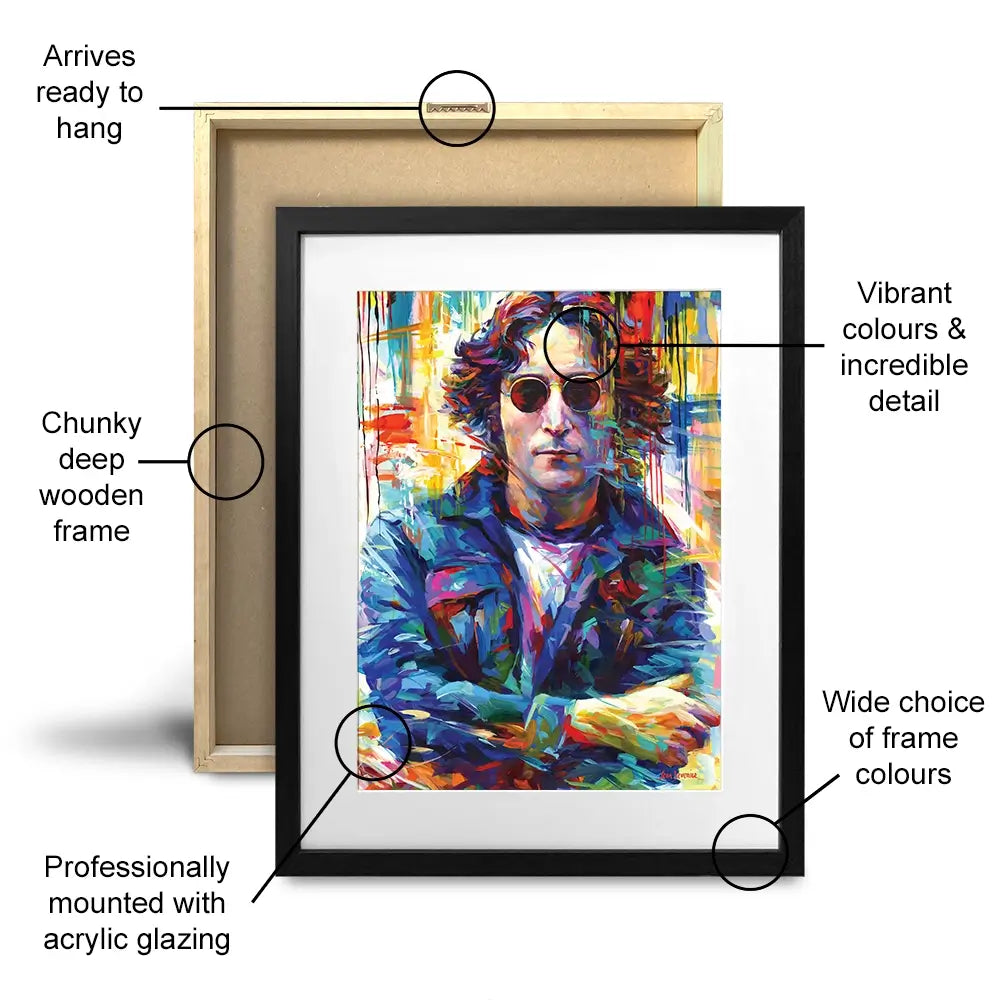John Lennon Framed Art Print John Lennon Framed Art Print wall art product Leon Devenice