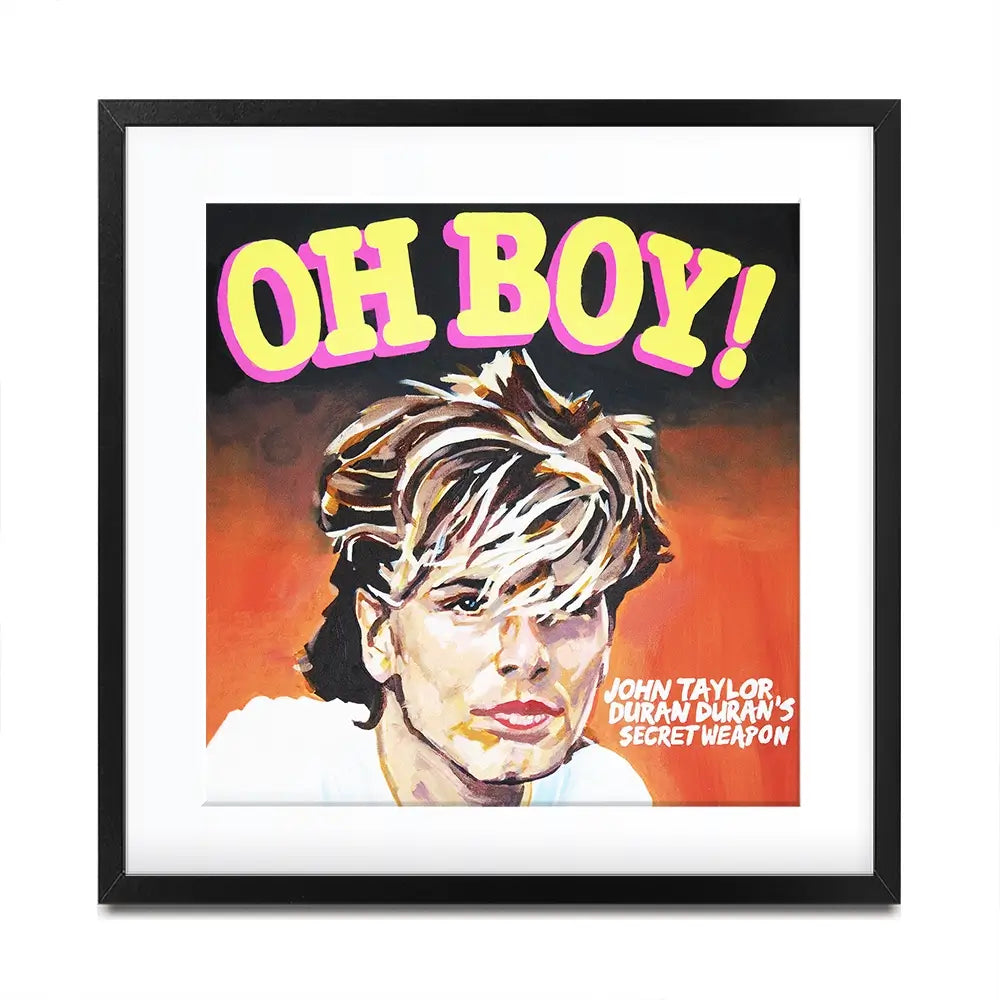 John Taylor Oh Boy Square Framed Art Print John Taylor Oh Boy Square Framed Art Print wall art product Juliet Stockton