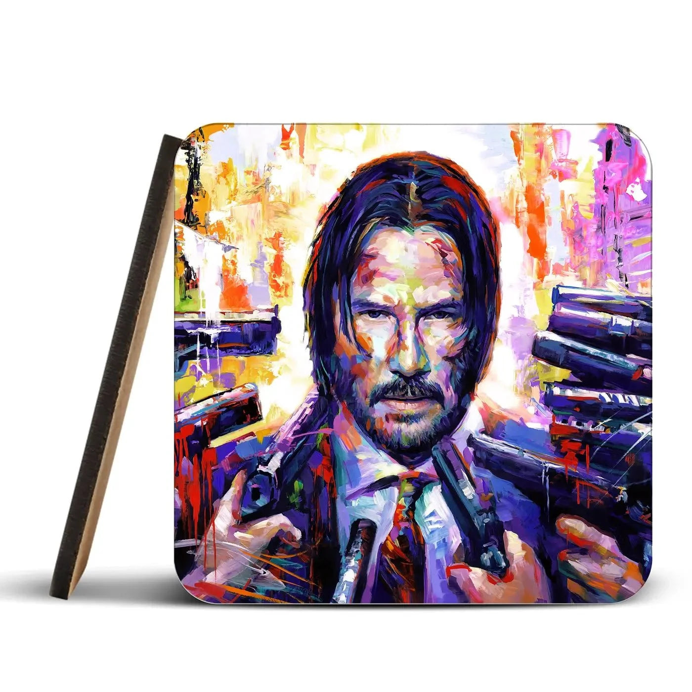 John Wick Coaster Set Rainbow Soul Tree Coaster Set | Rainbow Soul Tree Art Coasters wall art product Leon Devenice
