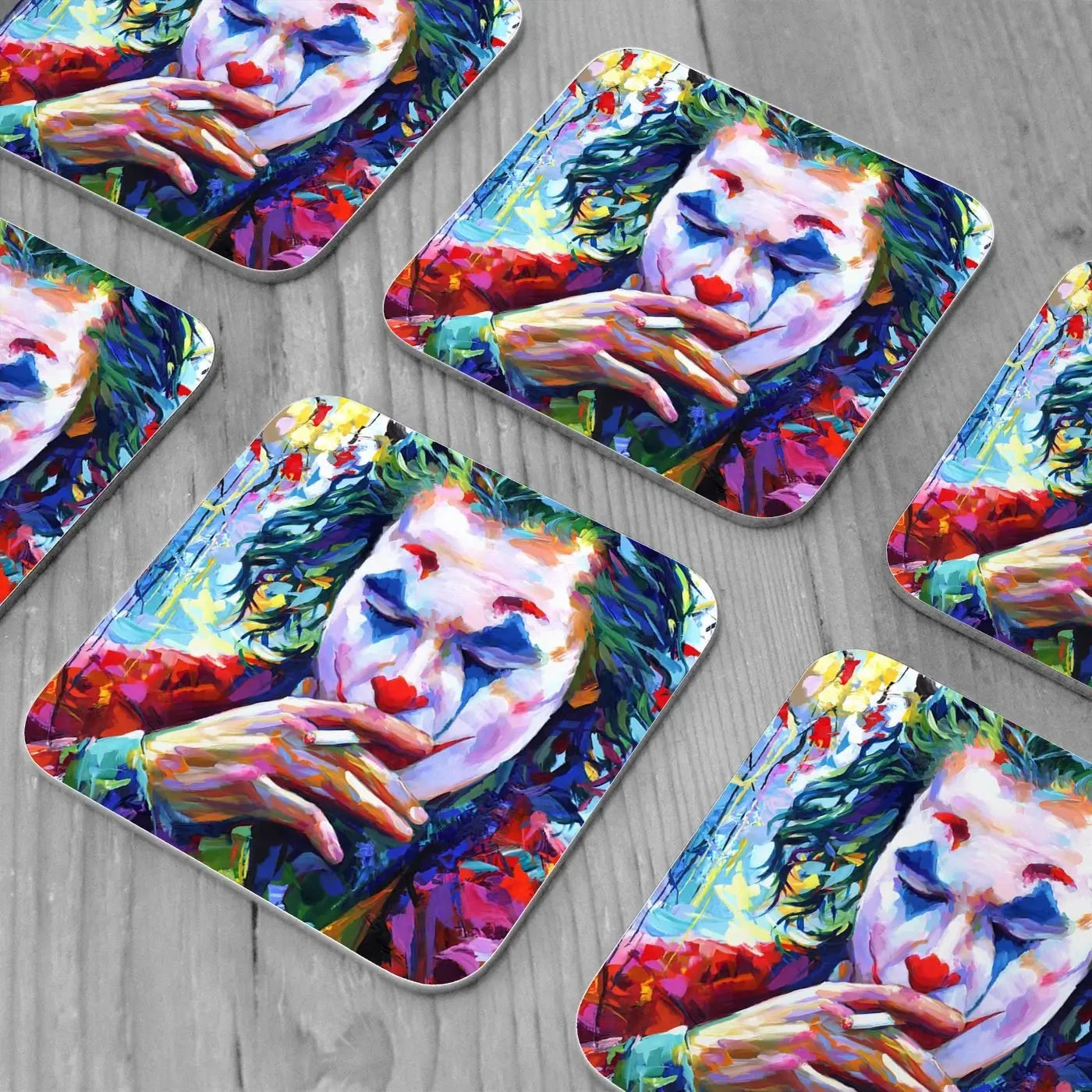 Joker Coaster Set Rainbow Soul Tree Coaster Set | Rainbow Soul Tree Art Coasters wall art product Leon Devenice