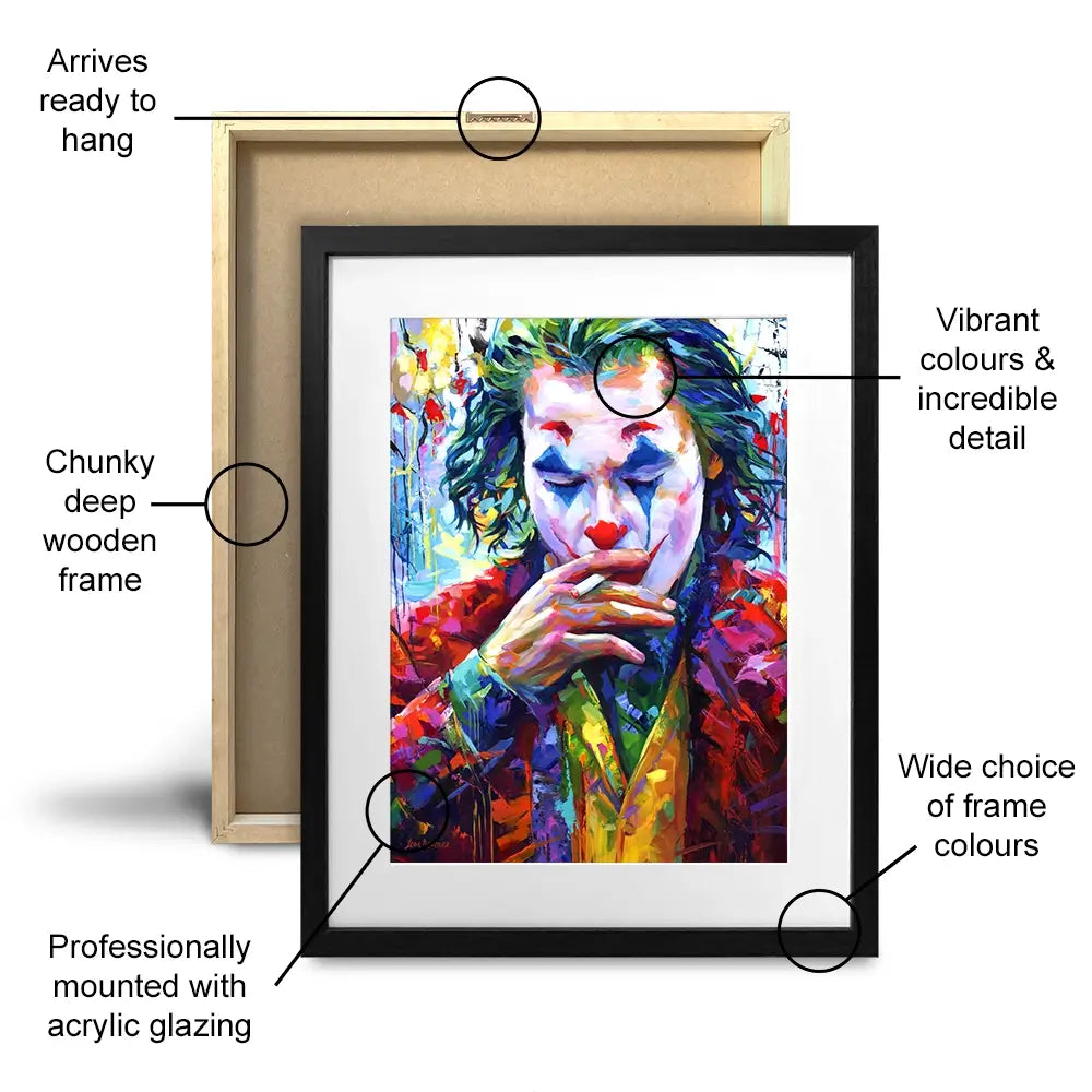 Joker Framed Art Print Joker Framed Art Print wall art product Leon Devenice
